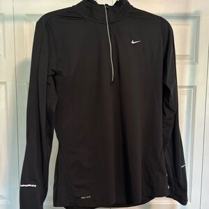 Women’s Running quarter zip Dri-Fit black with reflective lines